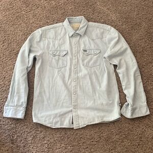 Mens Howler Brothers Light-wash denim long-sleeve Pearl-snap button shirt